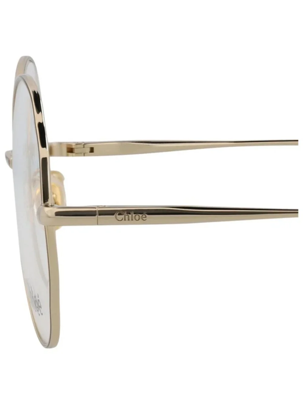New Chloé Women's Eyeglasses Round Oval Metal Frame Gold Gold Transparent
